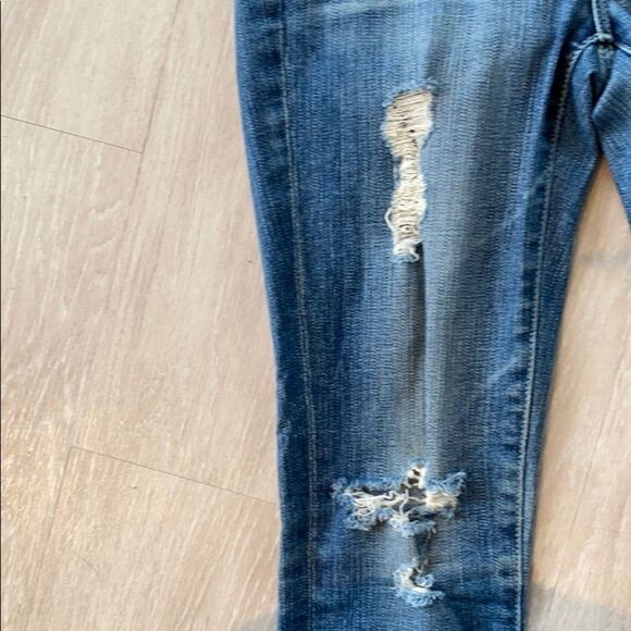 AG Stevie Ankle Slim Straight Distressed Jeans Stretch Medium Wash Blue 26 - Picture 7 of 13